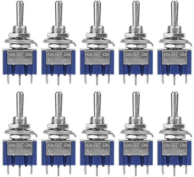 Allecto - Rocker Switch - Toggle Switch - Duurzaam - 3-positie - Mini Schakelaar - Voor huishoudelijk en industrieel gebruik - 6A 125VAC