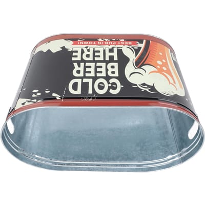 Seau à glace ovale en fer blanc grand pour refroidir les boissons, baignoire à boissons, récipient à glace pour fête, bière, champagne, cocktails gray