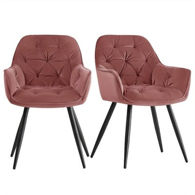 Eetkamerstoel – Stoel – Kuipstoel – Woonkamerstoel – Draaistoel – Velvet Bekleding – Metalen Poten – Stevig Multiplex Frame – Comfortabel Zitkussen – Rozetint