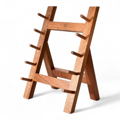 KAAMUT® Luxe Messenrek voor 5 Messen - Massief Sapele Hout - Stijlvol & Stabiel Design