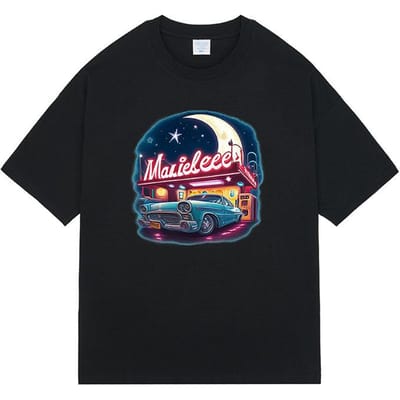 Nouveau T-shirt Hip Hop pour Homme Imprimé Vintage Manches Courtes Tendance Été Ample Couple Manches Mi-longues XXL noir