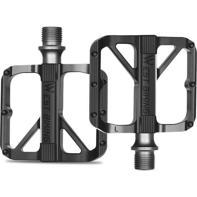 Ultralichte aluminium fietspedalen 3 lagers Fietspedalen Antislip waterdichte platte brede fiets zwart