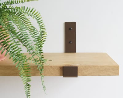 STERKSTAEL Odin Industriële Plankdrager Solid Chocolate - Stalen Wandplank Steun - Voor plank van 20 cm - Kleur Donkerbruin - Inclusief Bevestigingsmateriaal - Poedercoating - Wandsteun - 1 stuk