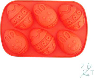 ZijTak - Paasei silicone mal - Chocoladevorm - Paasvorm - Paaseivorm - Chocolade moule - Bakvorm - Rood - Pasen - Chocolade vorm - Cake - Gebak - Siliconen - Dessert - Herbruikbaar