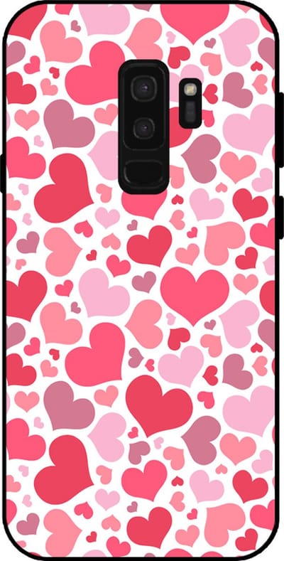 Smartphonica Telefoonhoesje Geschikt voor Samsung Galaxy S9 Plus met Hartjes Print - Hearts Design TPU Backcover Case - Kinder Hoesje met Hartjes Design geschikt voor Samsung Galaxy S9 Plus