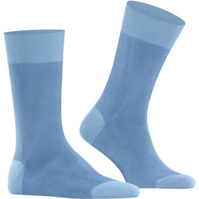 FALKE Fine Shadow gedessineerd katoen sokken heren blauw - maat 41-42