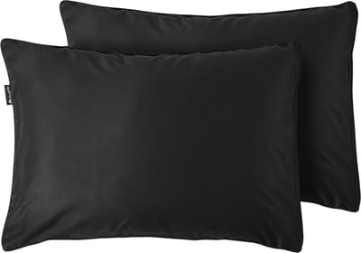 Cloudpillo Duopack Kussenslopen - Set van 2 (55x75 cm) - Luxe Katoen Satijn (300TC) - Midnight Black - Zijdezacht, Hypoallergeen & Ademend