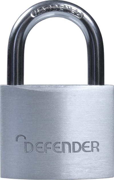 Defender Hangslot - Kofferslot - Aluminium - 40 mm - Zilver