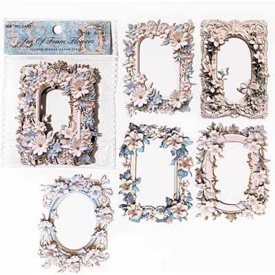 10 Stuks Uitgeholde Embossed Bloemen Serie Decoratief Papier Scrapbooking Handboek Journal Collage Esthetisch DIY Knutselbenodigdheden gray