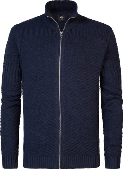 Petrol Industries - Heren Gebreid Vest Nunam - Blauw - Maat XL
