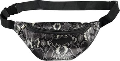 Sarlini - Heuptas Snake - Fanny pack - Heuptasje dames - Slangenprint tas - Festival tasje - zwart - wit