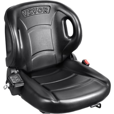 VEVOR Universele Tractorstoel van PVC-Kunstleer En Polyurethaanschuim Tractortractorstoel met Veiligheidsgordel En Microveiligheidsschakelaar Bestuurdersstoel Enkele Stoel 160-340 mm Gleuf