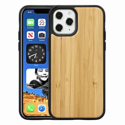 Mobiq houten hoesje geschikt voor iPhone 13 Pro Max - Back cover hoesje gemaakt van echt hout bamboe