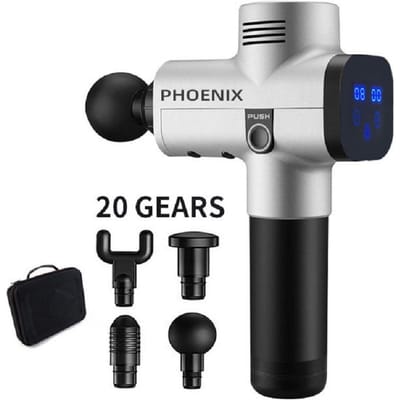 Phoenix A2 Massagepistool Diepe Weefsel Massager Draagbaar Handheld Spierontspanning Dynamische Vibrator Fascia Gun voor Rugverlichting EU Plug