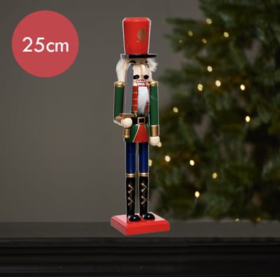 Notenkraker groen rood met zwaard - 25CM