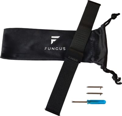 Fungus - Smartwatch bandje - Geschikt voor Samsung Galaxy Watch 6, Watch 5 (Pro), Watch 4 - Horloge 20 mm - Metaal - Milanese Mesh - Zwart