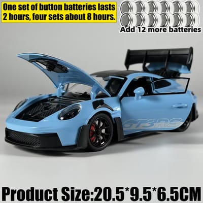 1:24 Porsche 911 Gt3 Rs 992 Generatie Gt Sportwagen Legering Metaal Diecast Modelauto Hoge Simulatie Voertuig Huis Trendy Ornamenten
