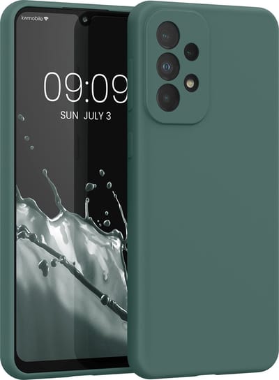 kwmobile telefoonhoesje geschikt voor Samsung Galaxy A33 5G - Hoesje met siliconen coating - Smartphone case in mosgroen