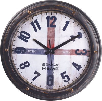 Sensahome Wandklok Utin - Klassieke Wandklok met Stille uurwerk - Landelijke design - 30cm