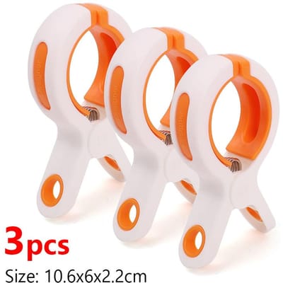 Grote strandhanddoekclips Plastic sterke winddichte wasknijpers Quilt ophangclip Herbruikbare antislip vaste droogwasknijper oranje