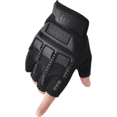 Vingerloze Tactische Handschoenen voor Mannen, Handschoenen met Harde Kootjes voor Motorrijden, voor Mannen en Vrouwen, Buitengebruik, Fietsen, Jagen, Wandelen, Vingerloze Handschoenen M