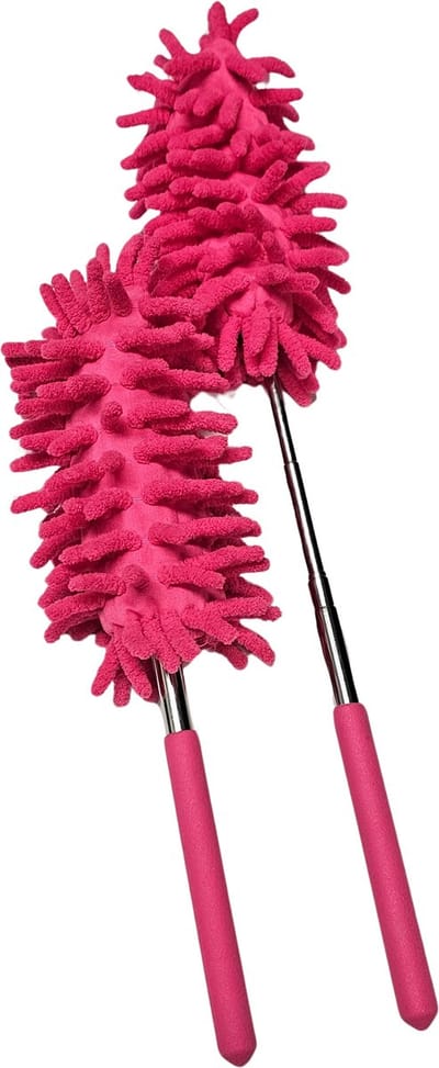 Gadgetpoint - Schoonmaak spons met stok - Autospons - Washandschoen - Schoonmaakspons Handschoen - Stoffen - Cleaning - Roze