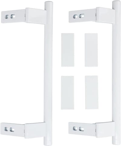 Deurgreepset Koelkast - Handgrepen Set - Koel Vrieskasten - Inclusief Afdekkappen - 244mm Gatafstand - Wit