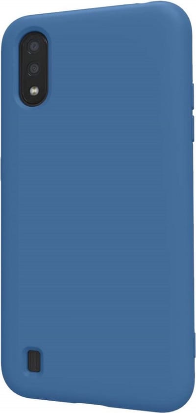 LuxeBass Hoesje geschikt voor Samsung Galaxy A01 siliconen hoesje - Blauw - telefoonhoes - gsm hoes - gsm hoesjes