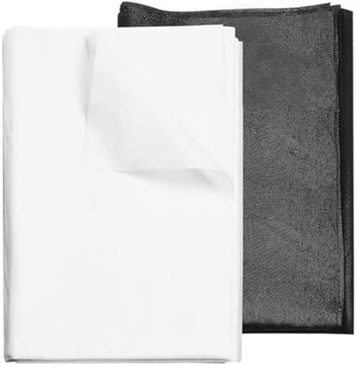 Strijkvlies voor Verstevigen en Naaien - 2㎡ Vliesstof in Zwart en Wit (100 x 100 cm)
