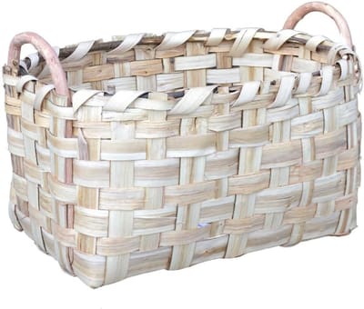 Houten Pelletmand - Opbergmand - Hout Opslag - Handgemaakt van Kastanjehout - 58 cm
