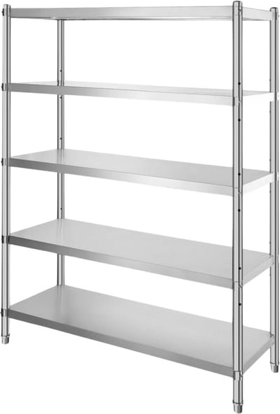 Stellingkast metaal - 5 lagen - 150KG per Laag (750KG) - Opbergkrek voor garage & magazijn - RVS - Stellingrek massief staal