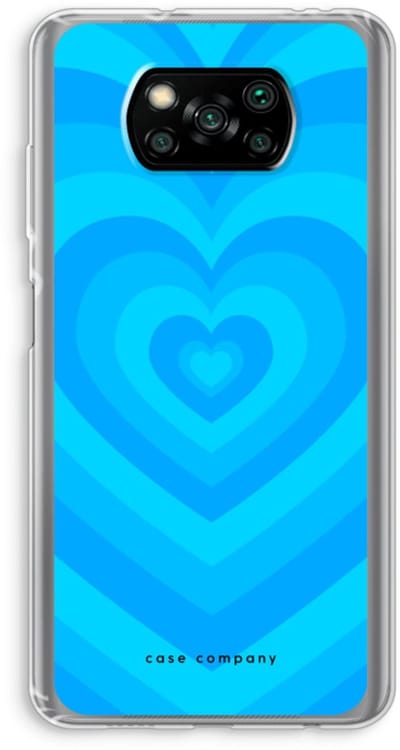 Case Company® - Hoesje geschikt voor Poco X3 Pro hoesje - Hart Blauw - Soft Cover Telefoonhoesje - Bescherming aan alle Kanten en Schermrand