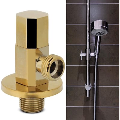 Badkamer Messing Goud Hoekstopkraan Waterregelkraan Kraan Hoekkraan