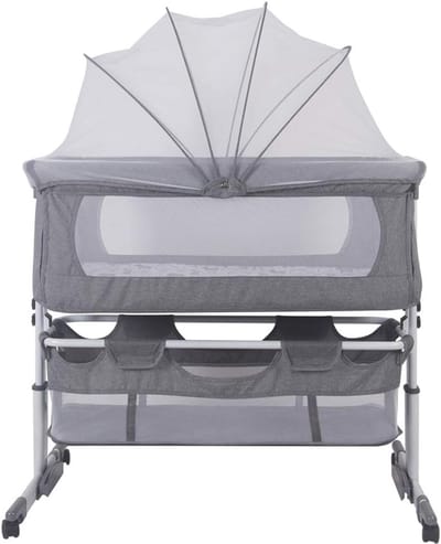 3-in-1 Babybed met Verstelbare Hoogte en Muggennet - Ideaal voor Pasgeborenen