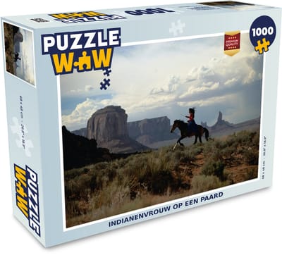 Puzzel Indianenvrouw op een paard - Legpuzzel - Puzzel 1000 stukjes volwassenen