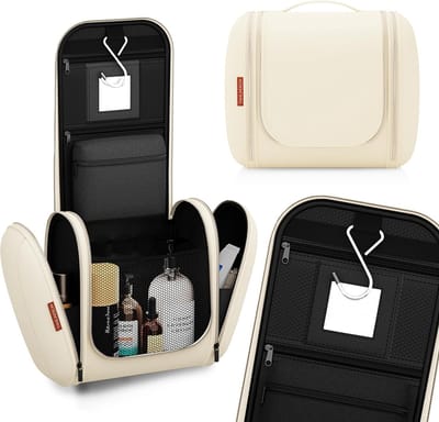 Toilettas om op te hangen, design 2024, 8 liter opbergruimte, wastas voor mannen en vrouwen, cosmeticatas, organizer, toilettas voor dames, make-uptas, geschikt voor grote en kleine cosmetica