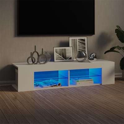 vidaXL - Tv-meubel - met - LED-verlichting - 135x39x30 - cm - wit