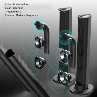 Bluetooth Speaker Set - Draadloze Soundbar Speakers - Home Theater Ervaring - Vier Geavanceerde Drivers - 2000mAh Batterij - Zwart