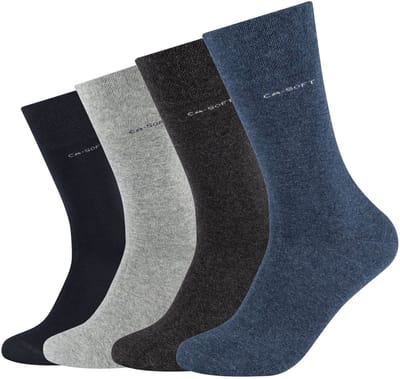 camano sokken unisex zacht zonder elastische druk 4-pack geschenkdoos katoen handgezoomd verstevigde hiel teen ca-soft boord comfortabel dagelijks gebruik zakelijk hoogwaardige kwaliteit.