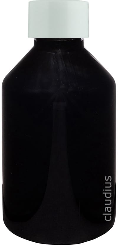Lege Plastic Fles 250 ml zwart met Witte dop - set van 10 stuks - navulbaar - leeg