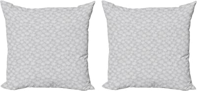ABAKUHAUS Kerstkussenhoez set van 2, Sneeuw, 45x45 cm, Grijs en wit