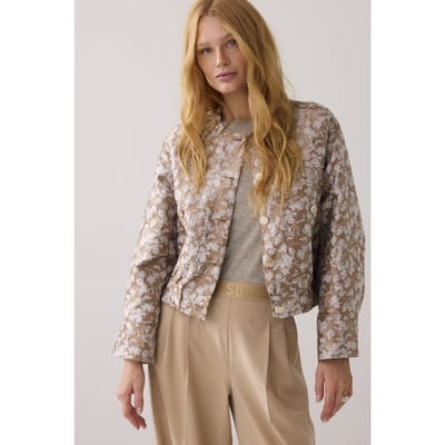 Summum Woman Jacket Bomber Leaves Jaquard Alpaca Größe: M | Bomberjacken Outlet | Damen
