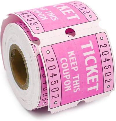 Loterij Tickets - Dubbelrol Tickets - Evenementen Organiseren - Scheurbaar Papier - 250 Stuks - Roze