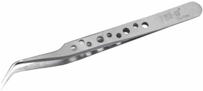 Antimagnetisch Pincet - Gebogen Handgereedschap - Precisiewerk - Roestvrij Staal - 100 g - Zilver
