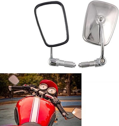 Stijlvolle Chroom Motorfiets Zijspiegel voor Chopper, Scooter en Cafe Racer - Perfecte Handlebar Accessoire