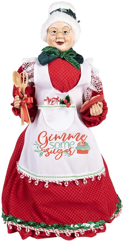 Clayre & Eef Kerstfiguur 45 cm Rood Textiel