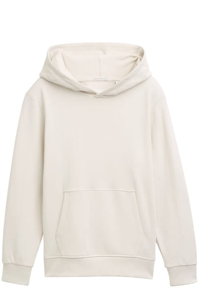 Tom Tailor - Hoodie sweatshirt met rugprint - Maat 140 - greyish white