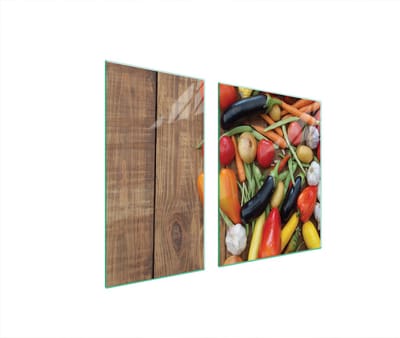 TMK ArtDeko Serie - Glazen Beschermplaat - 90x52cm - Warme Veilige Greep - Glasbescherming