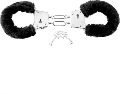 Finnacle - Handboeien - Pluche handboeien - Handboeienset - Zwart - Met slot (2 sleutels) - Erotiek - Sexspeeltjes - BDSM - Cadeau