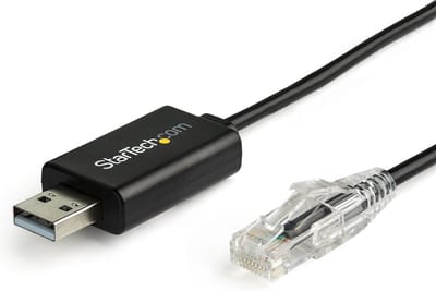 StarTech.com 6 ft. / 1.8 m Cisco USB Console Cable - USB Aan RJ45 - 460Kbps - Serial cable - 1.8 m - Zwart - Zwart - 1m